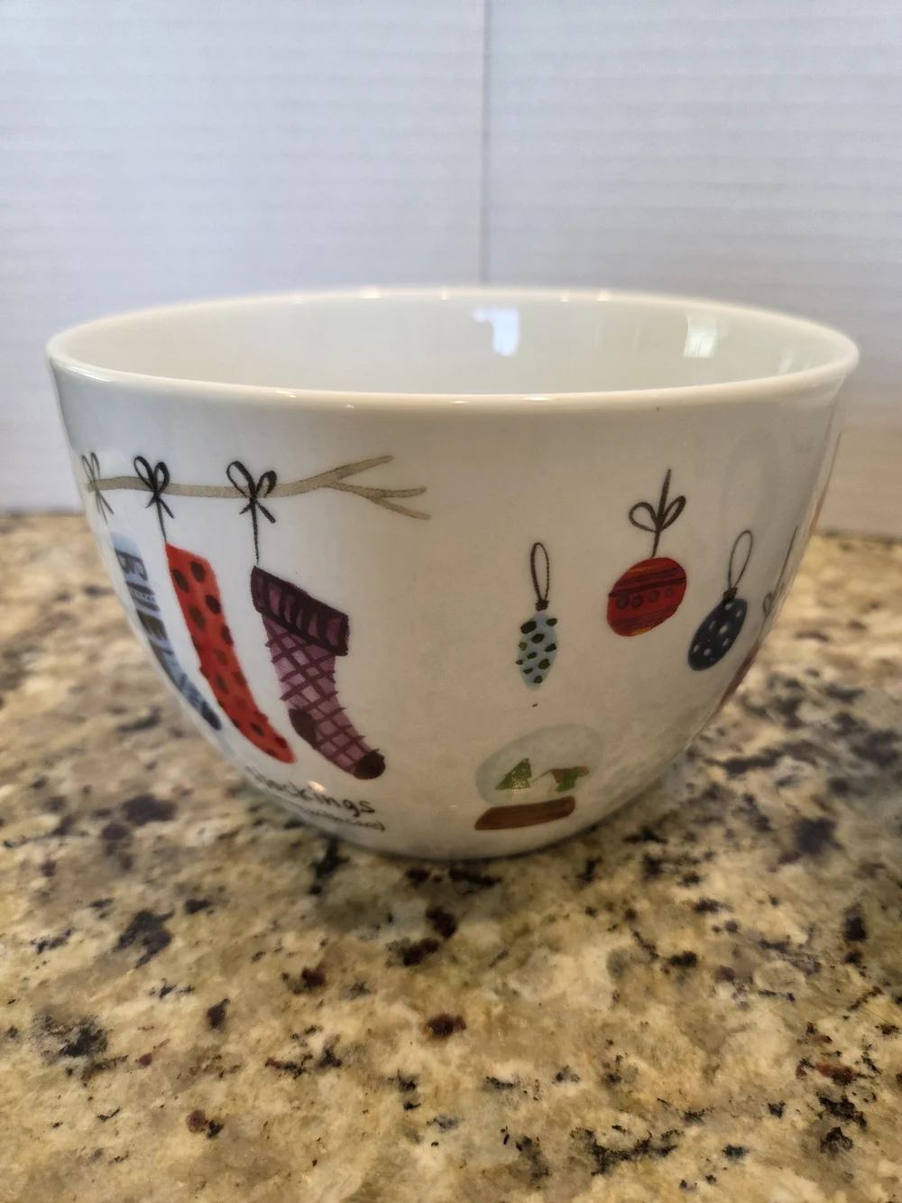Crate & Barrel WINTER COLLAGE Christmas Nesting Bowls Set Of 3 Holiday Snack
